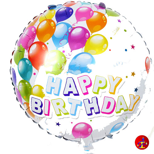 Palloncino mylar happy birthday 16 - palloncini colorati 45cm