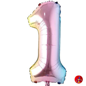 Colore:4-COMPOSIZIONE PALLONCINI NUMERO GONFIABILE GRANDE KIT 115CM COLORE  RAINBOW-palloncini mylar
