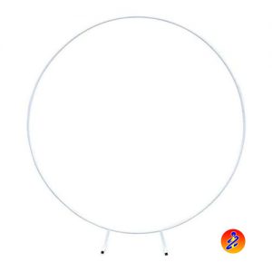 Struttura in metallo per arco di palloncini, bianca, cerchio diametro 2mt