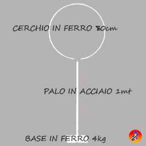 cerchio di ferro diametro 80cm su base di ferro 4kg con palo di acciaio 1mt ideale per composizioni con palloncini organic decorazioni allestimenti per cerimonie, batterimi e compleanni con palloncini. Struttura per balloon art professionale e resistente