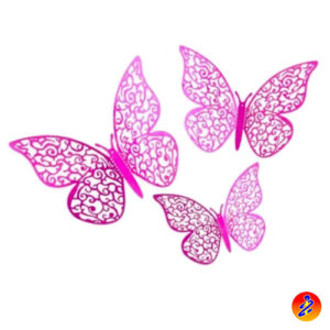 farfalle intagliate 3d fuxia